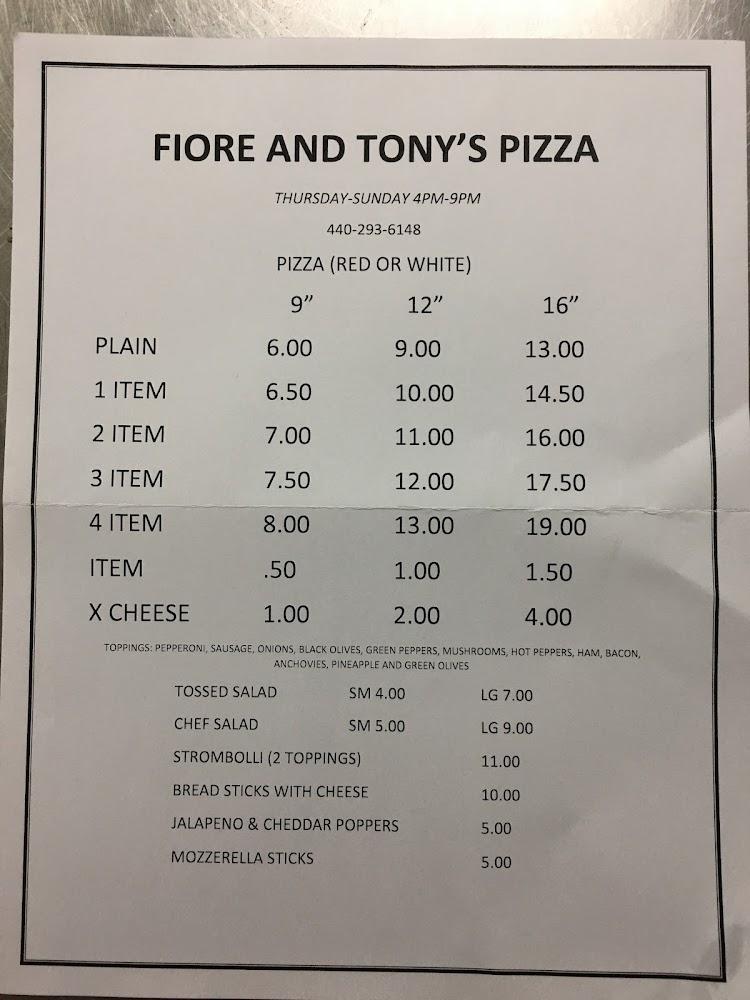 Fiore & Tony's Pizza Menu image 3